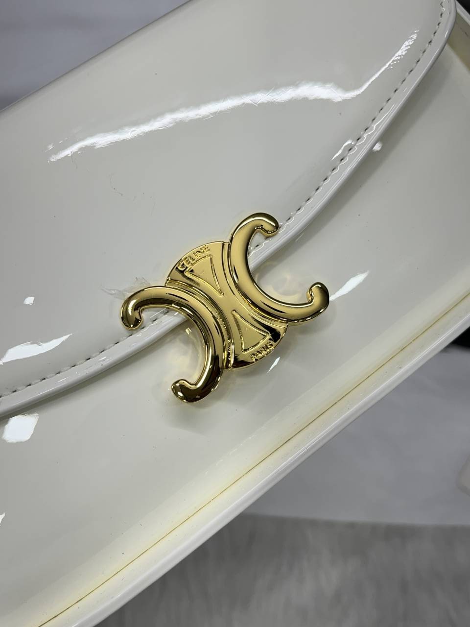 Celine Terence White Shoulder Bag With Original Box & Long Belt