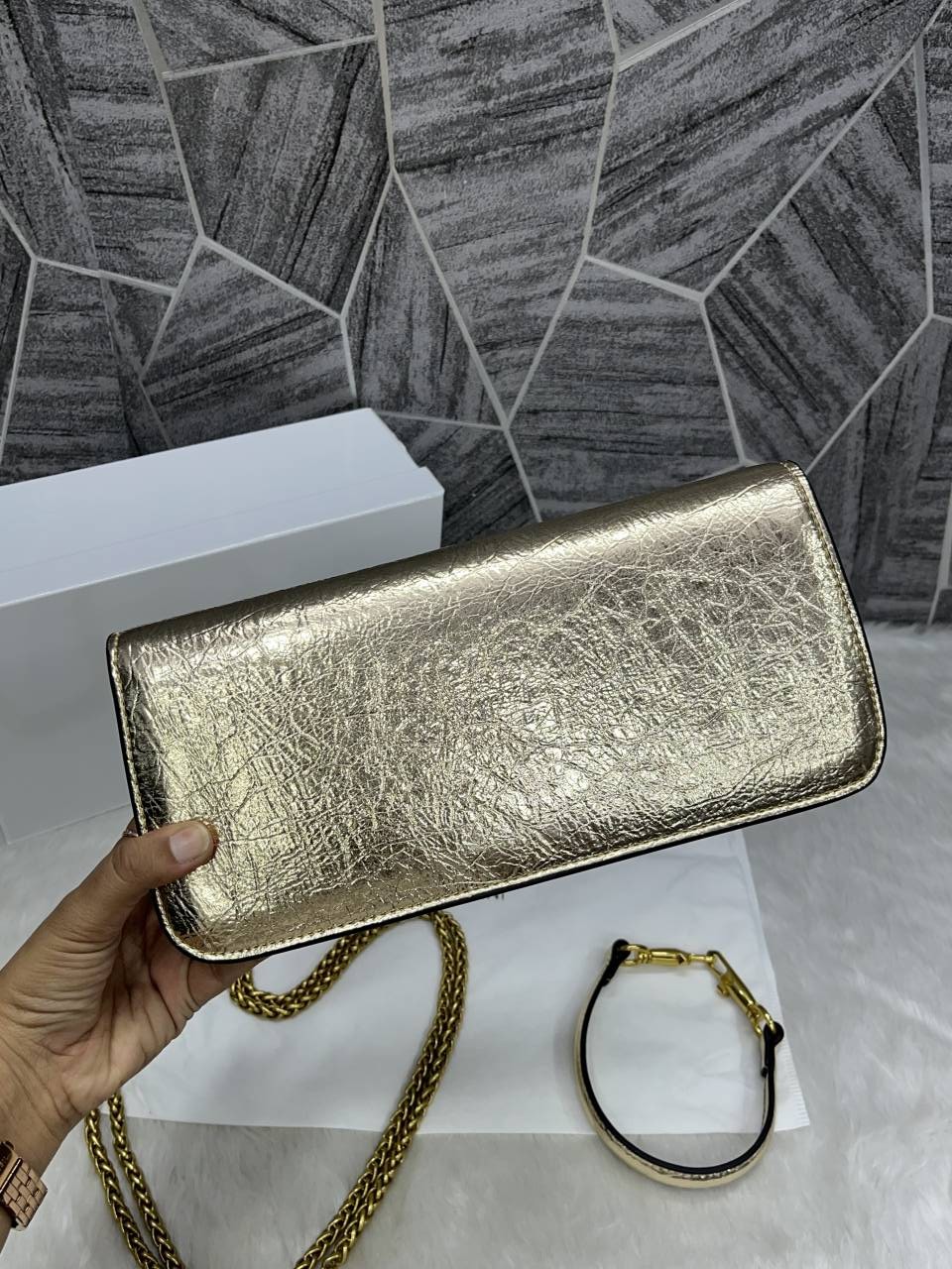 Valentyno_V_Logo_Long_Shoulder_Bag_Clutch_With_Original_Packing
