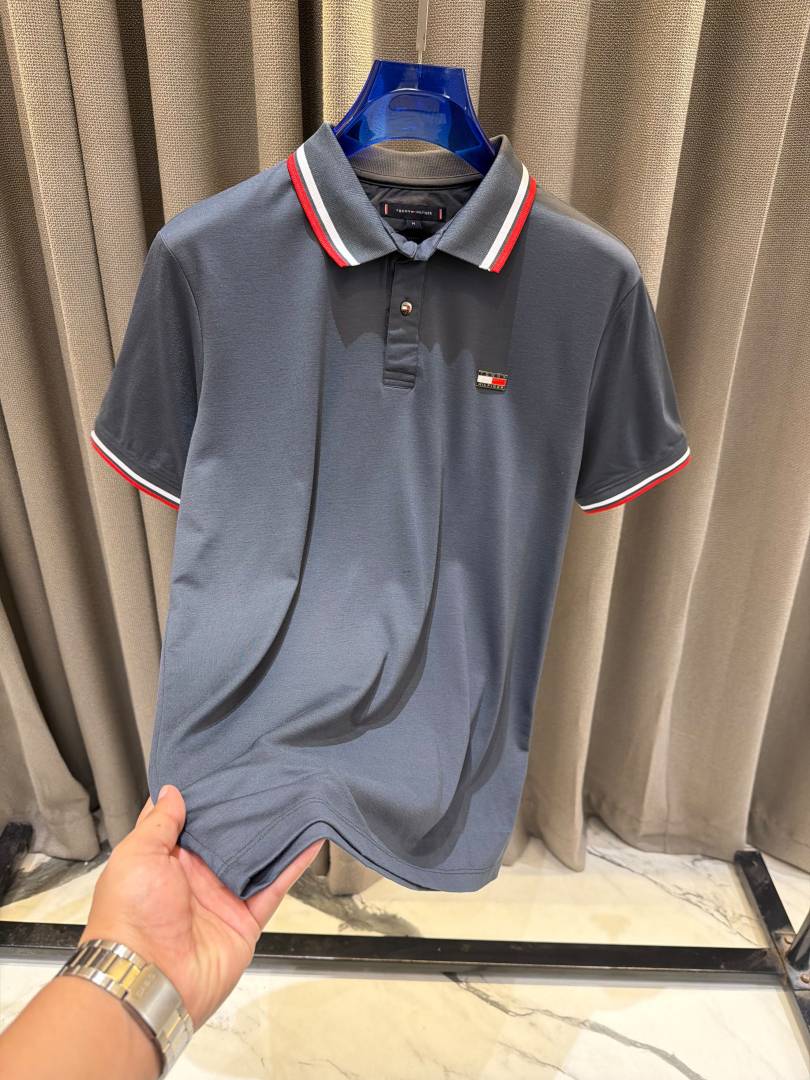 Tommy Hilfige Chest Logo Polo T-shirt Grey