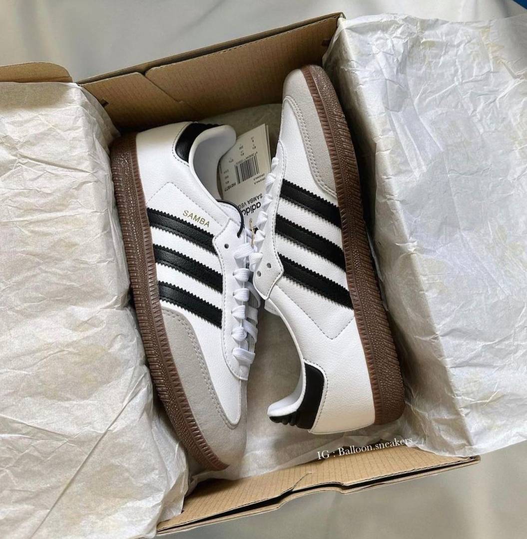 ADIDDAS SAMBA WHITE BLACK SPECIAL BIG SIZE WITH KEYCHAIN MENS FIX