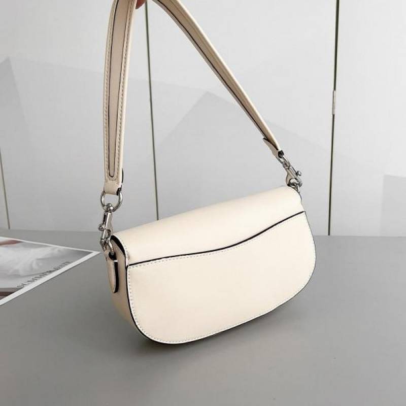Coaach Emmy Saddle Premium Crossbody Shoulder Bag With OG Double Box & Dust Bag (White Flower - 1006)