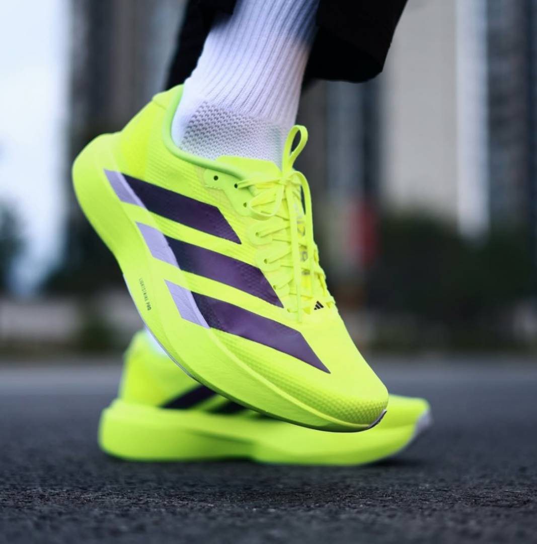 Adiddas Adizero Evo SL Solar Yellow Plum Green