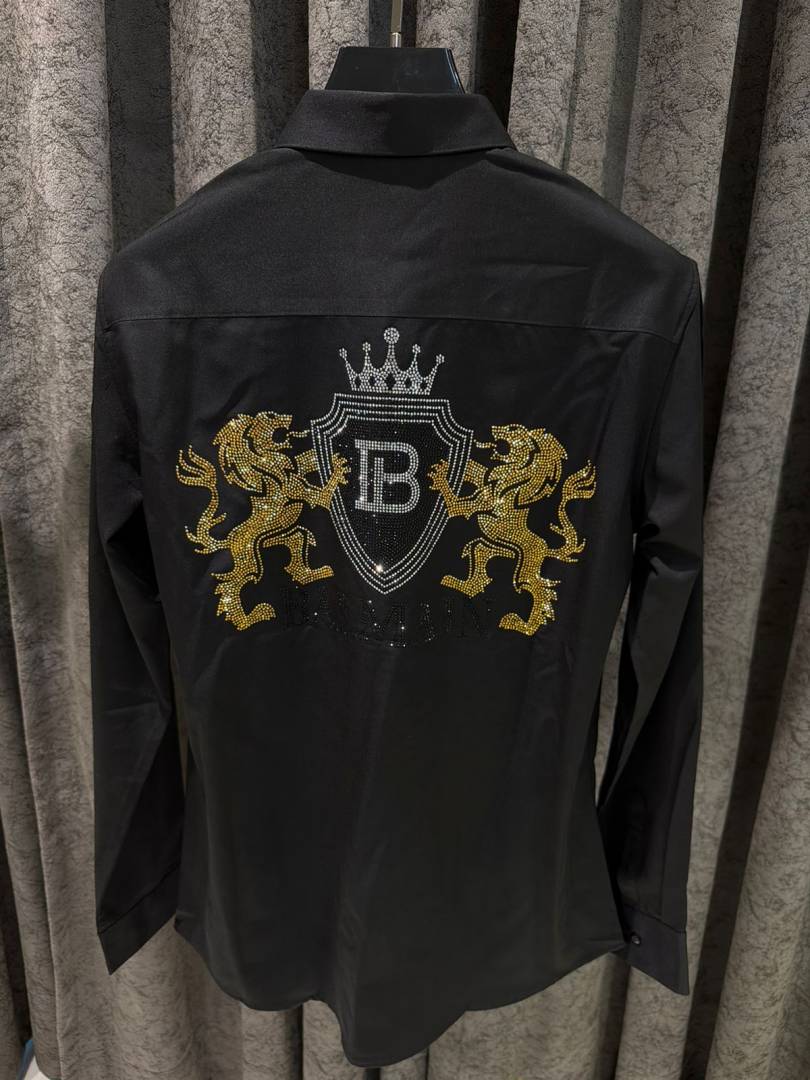 BALMAN IMPORTED STORE ARTICLE DIAMOND CHINA SHIRT GREEN