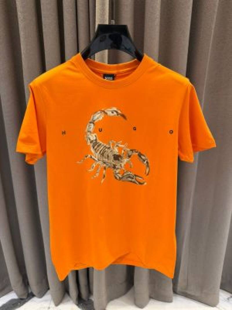 Boss_impoted round neck t-shirt orenge