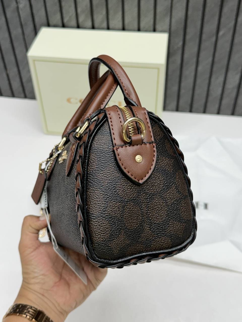 Coach Rowan Mini Braided Crossbody Bag With Original Magnet Box & DustCover Packing