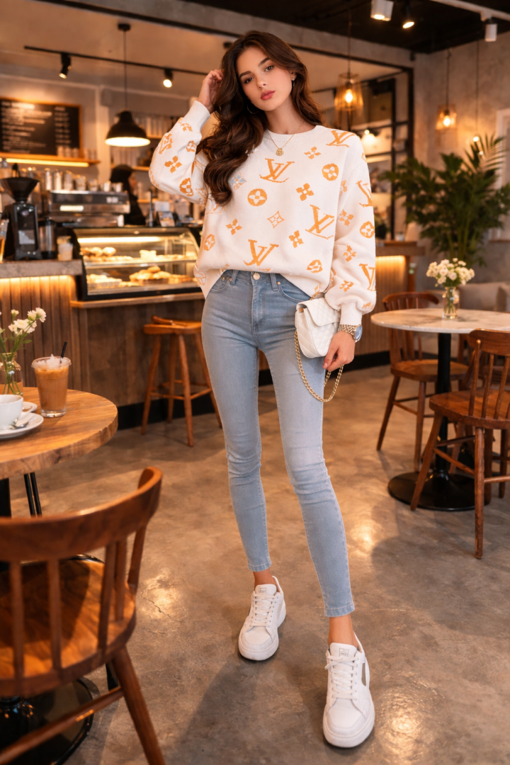 LV SWEAT SHIRT CREAM S50-CR