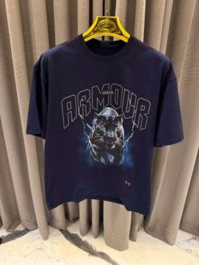 Sale Under Armor Round Neck T-shirt blue Camouflage