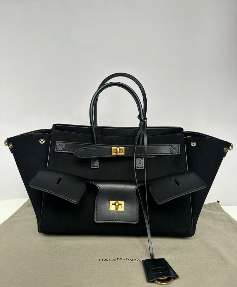 Balenciaga Bel Air Suede Leather Black CarryAll Tote Premium With Dust Cover