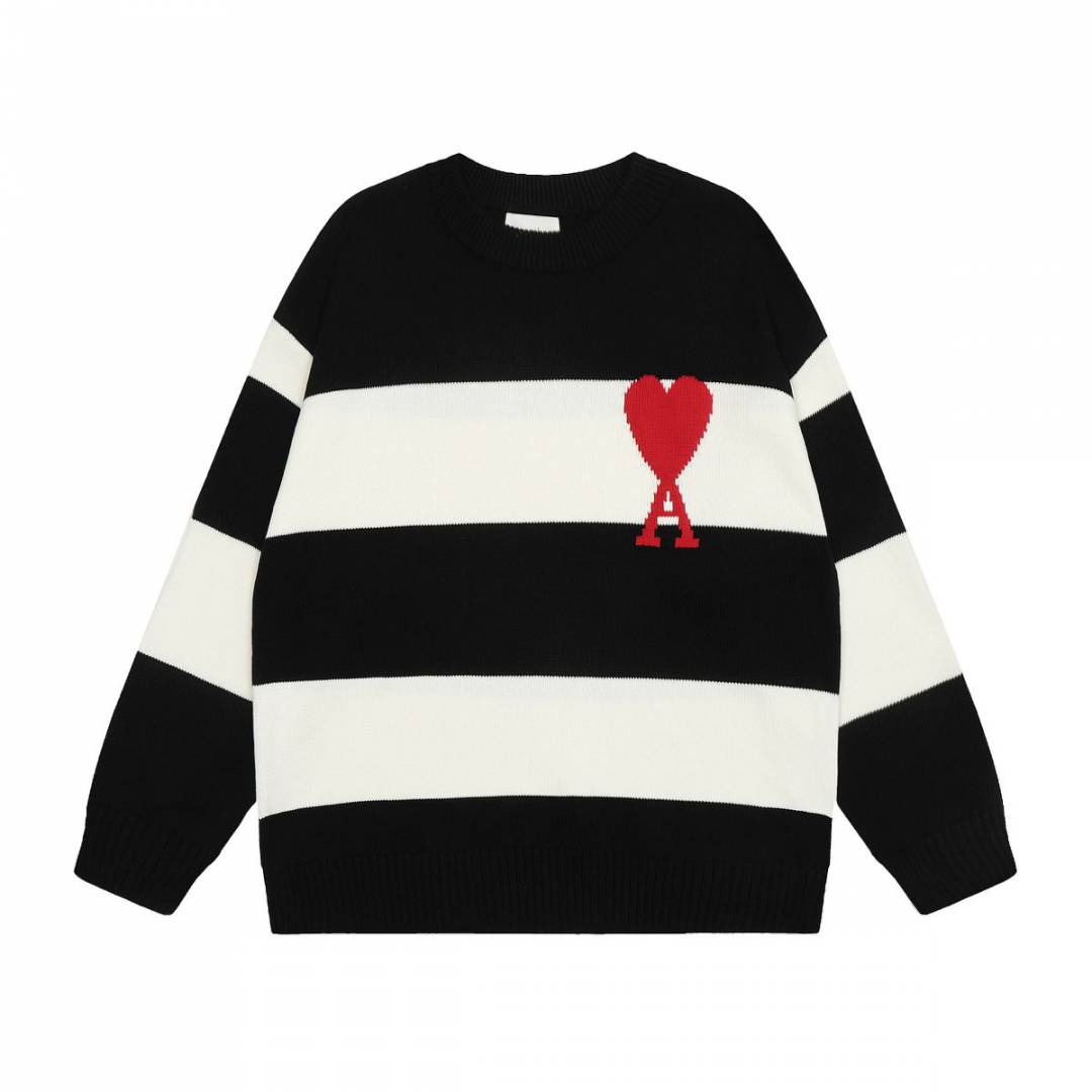 AMI PARIS IMPORTED TRENDING NAVY BLUE SWEATER