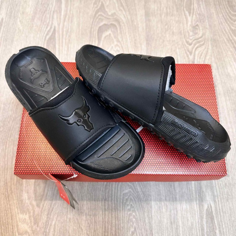 Under Armor Project Rock 3 All Black Flip-Flop