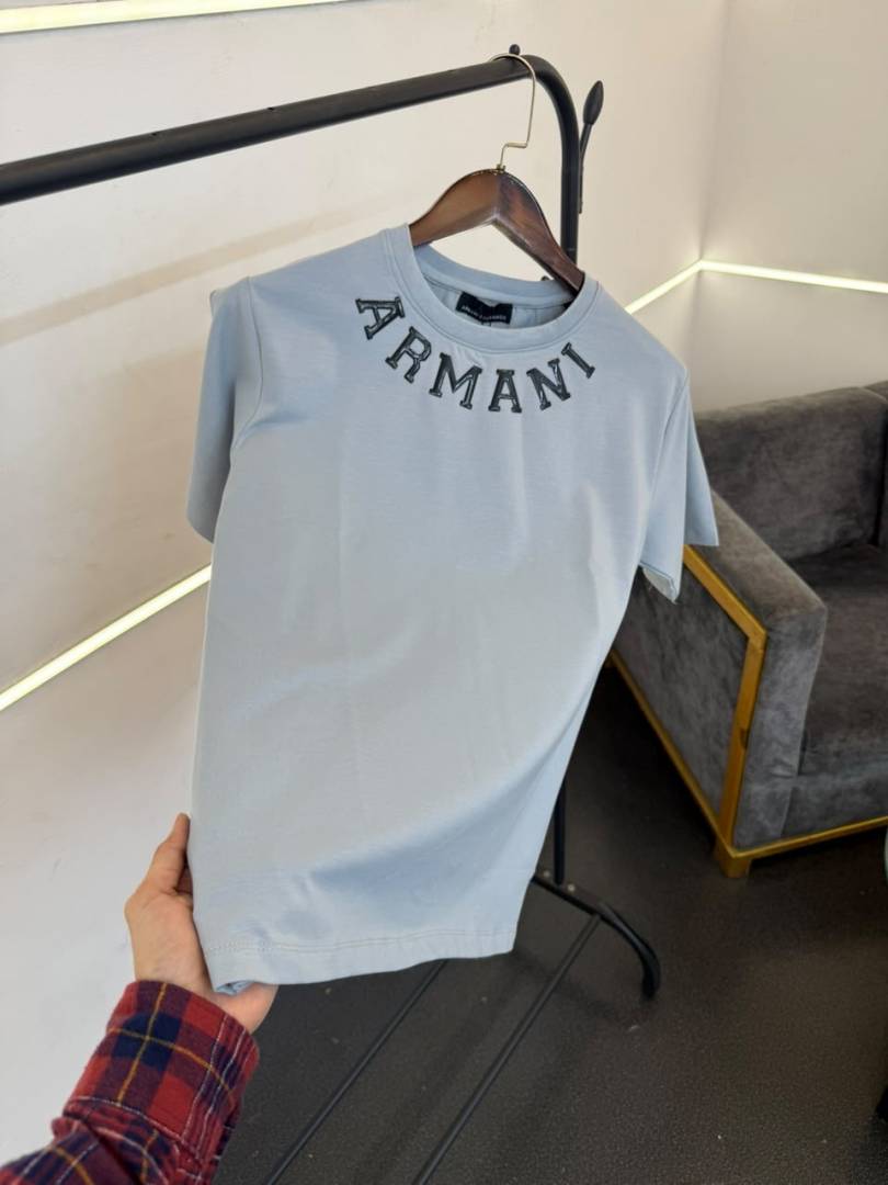 Armmani Grey Imported Round Neck Tshirt