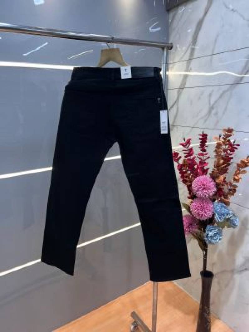 Ami Black Premium Imported Stretchable Lycra Fabric Straight Fit Denim Sale Offer 3494