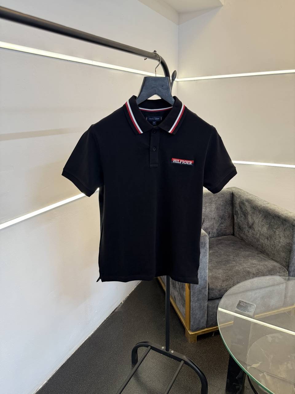 Tommy hilfigar imported polo tshirt black sale