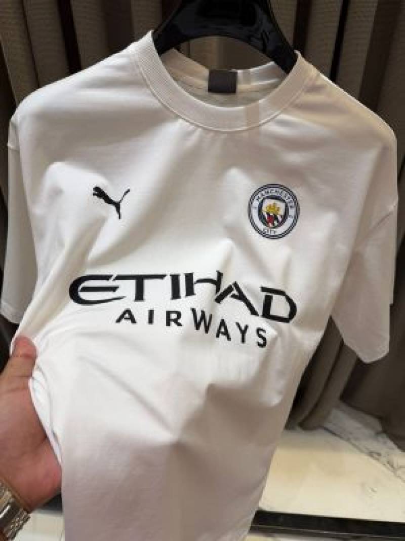 Pum_Mancity Logo Round Neck T shirt White
