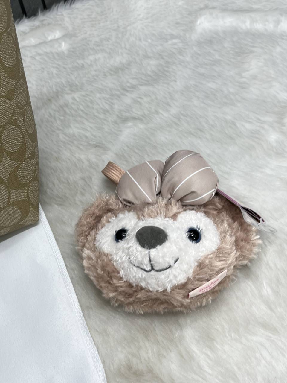 Coach_Light-Ap-White_Fiona_Top_ZipperTote_With_OriginalBox_TeddyDisneyCharm_DustCoverPacking