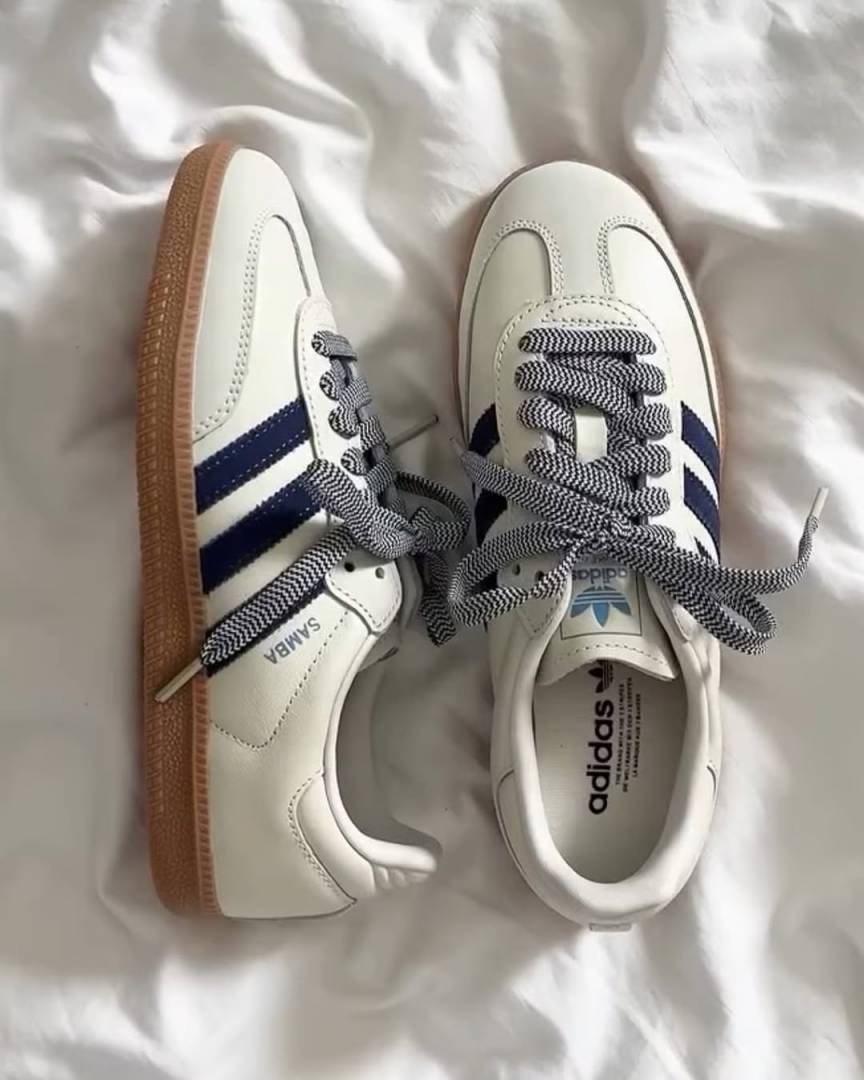 Adiddas Samba White Blue Leather