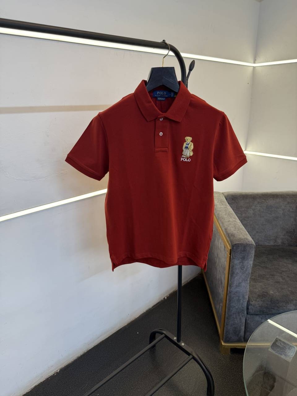 Ralf lauren imported embroidery sale logo polo tshirt rust