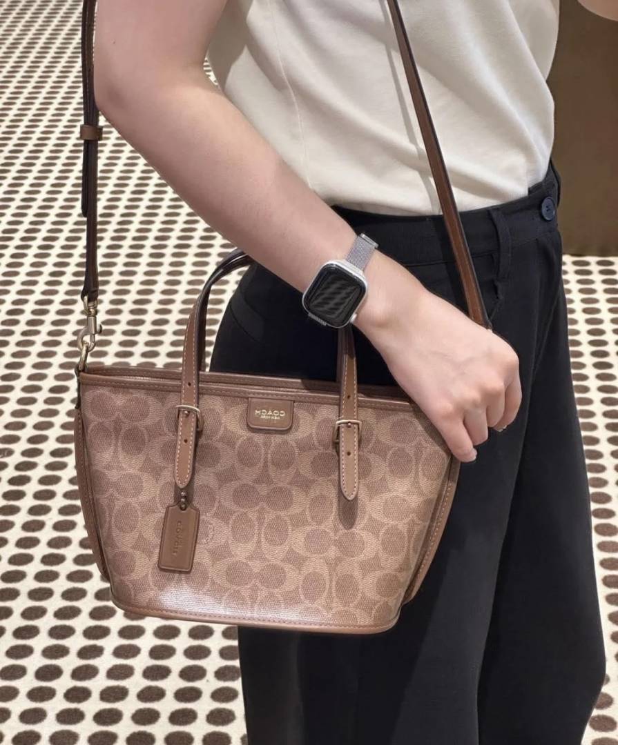 Coacch Taxi 21 Apricot Brown SmallTote With OriginalBox DustCover