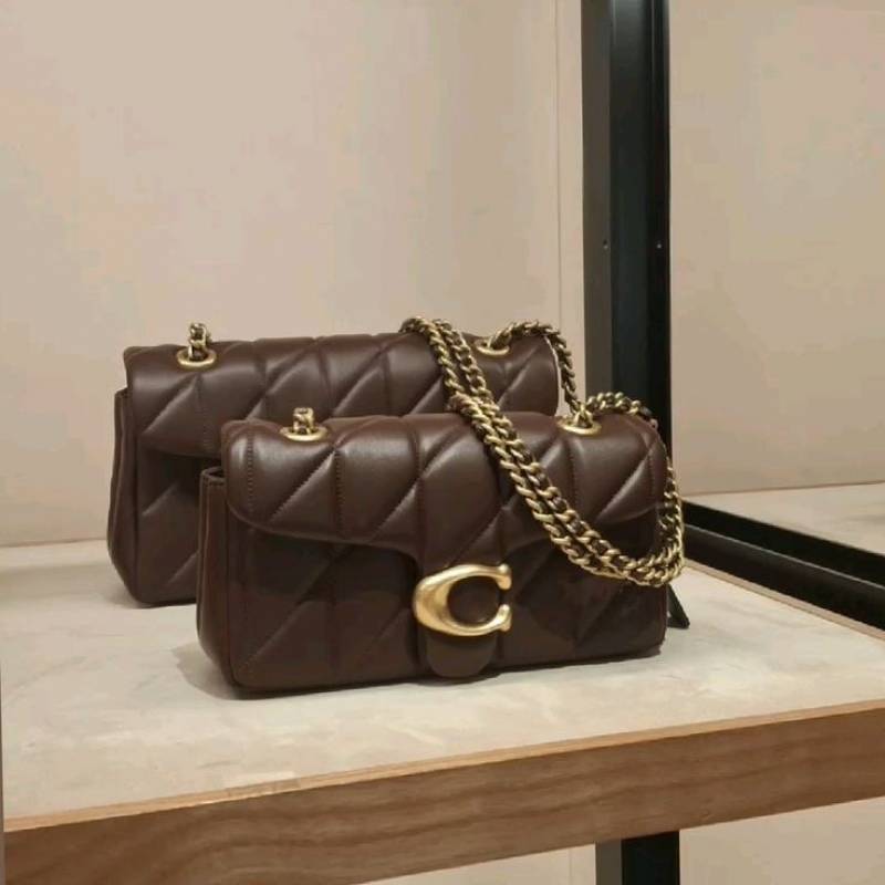 Coach Tabby 20 Quilted Coffee-Gold ShoulderBag With OriginalBox DustCover