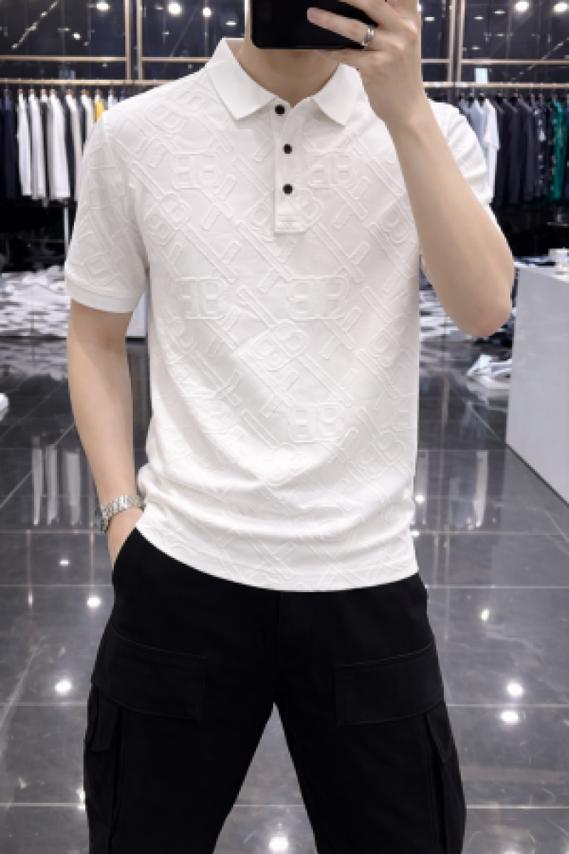 Balenciag_a Imported White Polo Black
