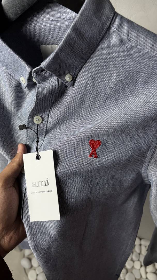 Ami Heart Logo Premium Oxford Shirts 1216
