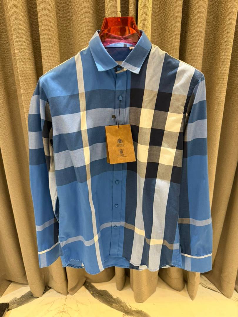 Burbery Signature Full Sleeves Shirt Sky Blue