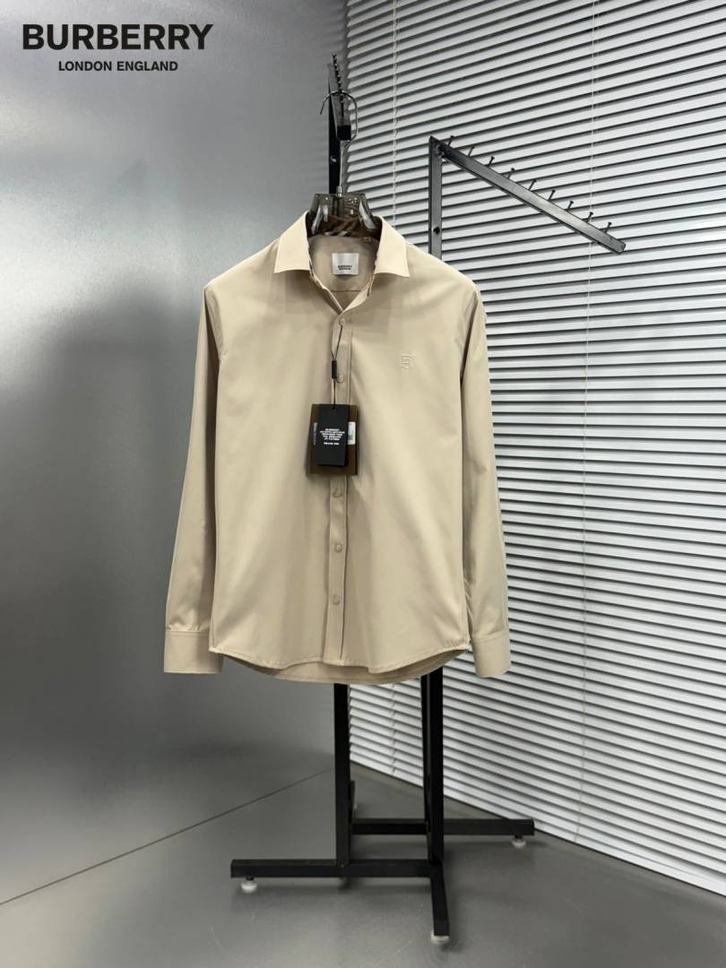 Burbery Chest Logo Full Sleeves Shirt Beige