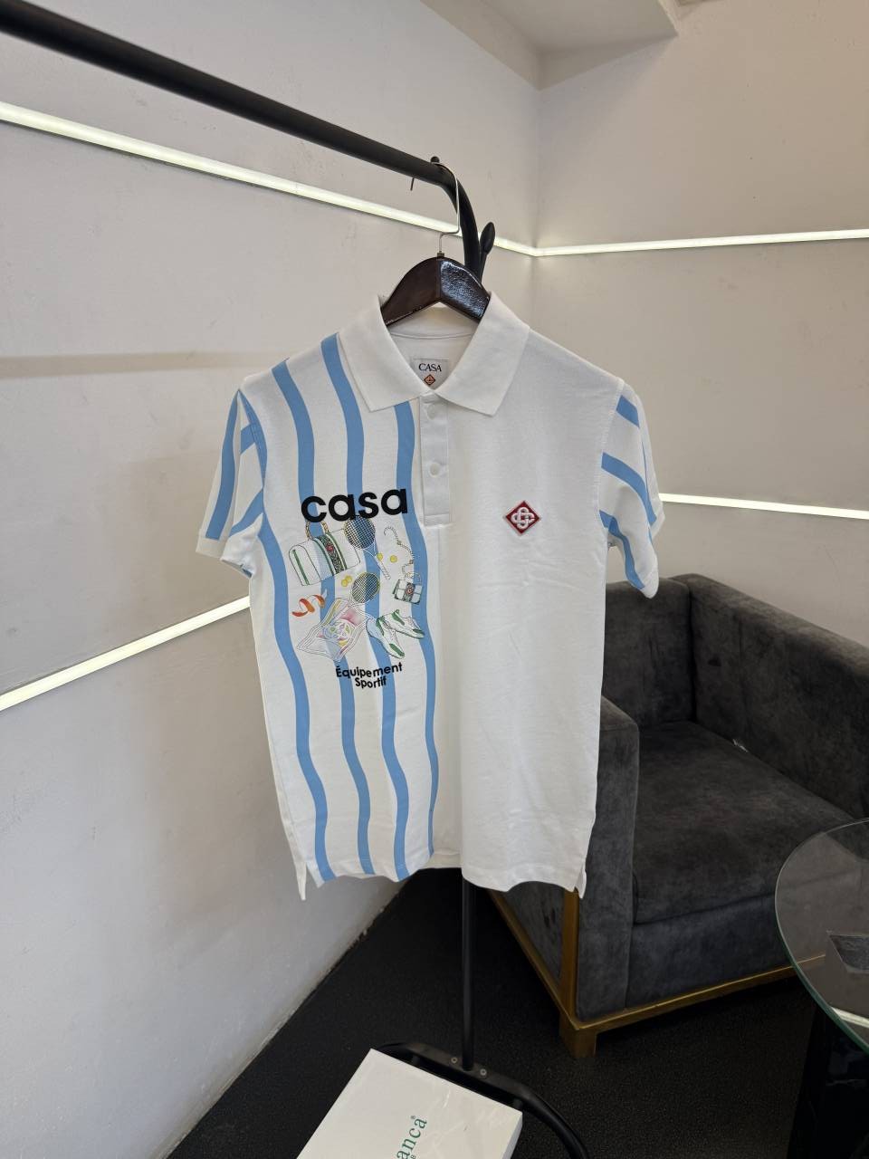 Casablanca turkey imported polo tshirt white with box