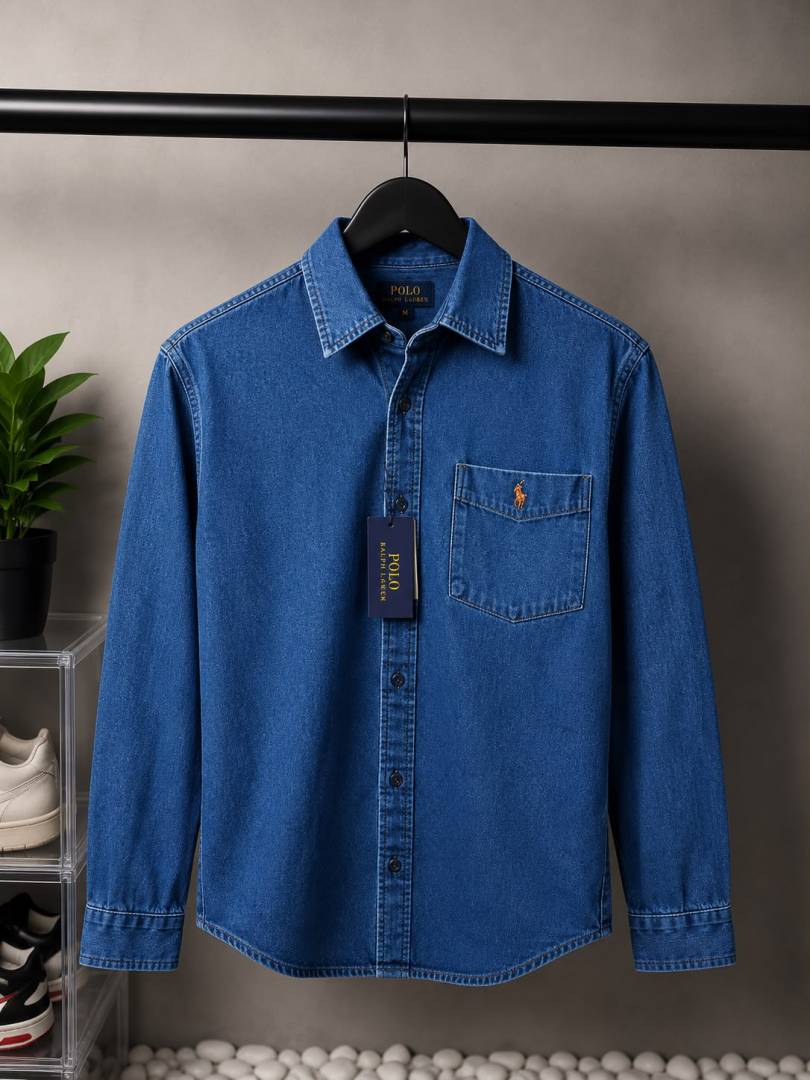 Ralph Lauren Mid Blue Classic Denim Shirt 1443