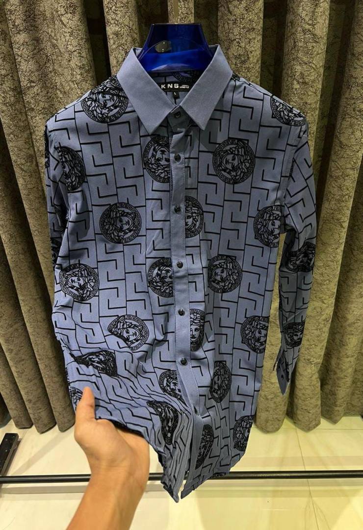 Versac-e IMPORTED STORE ARTICLE DIAMOND CHINA SHIRT