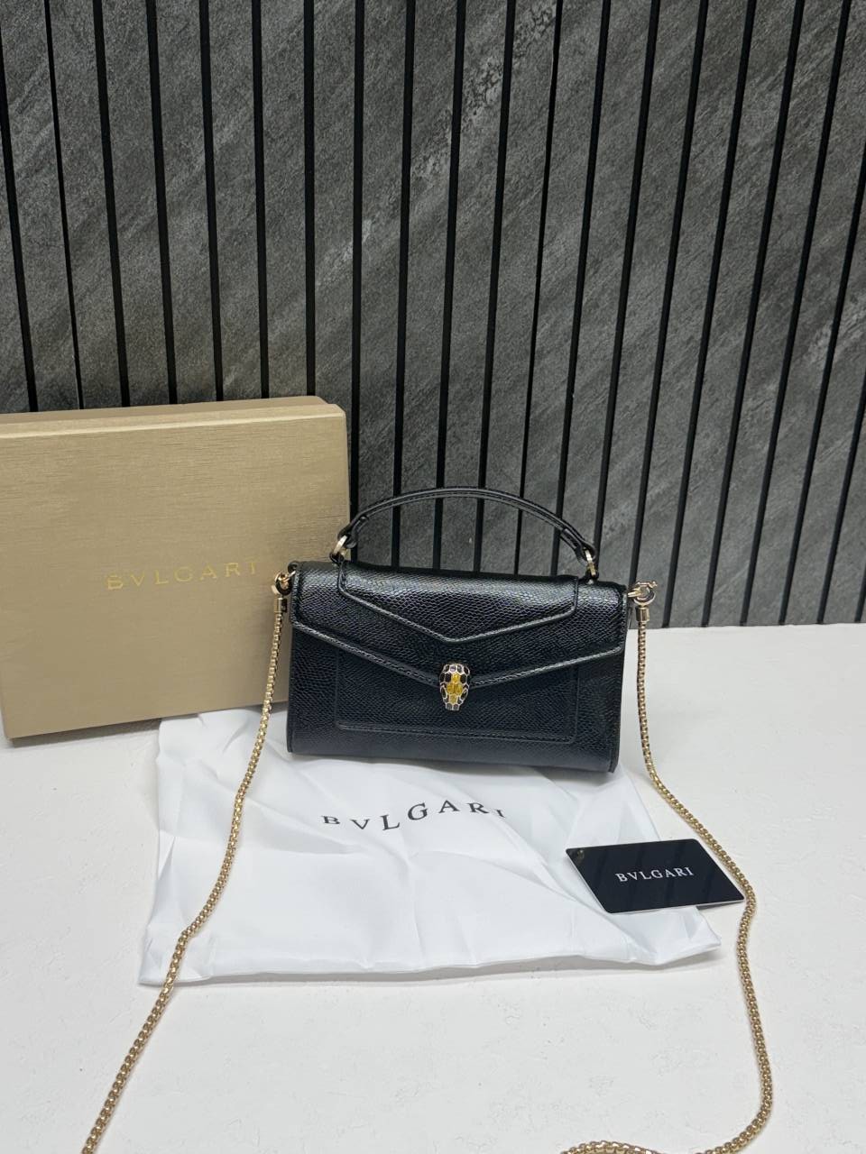Bvlgari Serpenti Forever Phone Case Crossbody Bag With Top Handle Original Box Packing