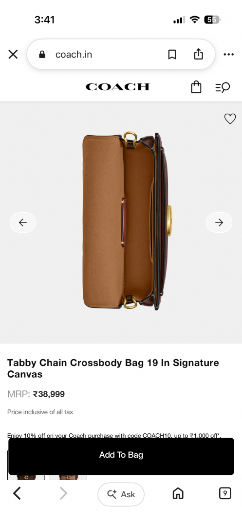 Coacch Tabby 19 Chain Clutch SuperHighend Quality 11 With OriginalBox & DustCover