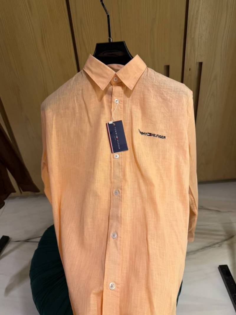 TOM-Y HILFIGER IMPORTED STORE ARTICLE SHIRT LINEN FABRIC