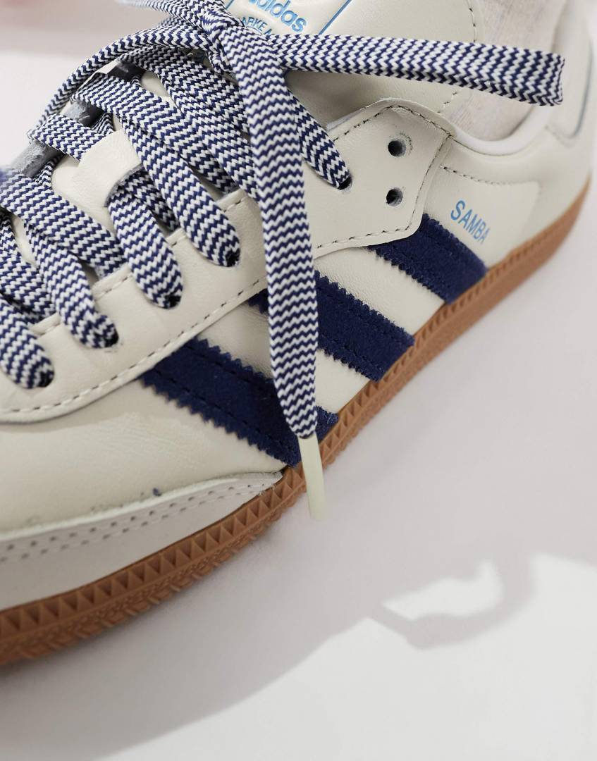 Adiddas Samba White Blue Leather