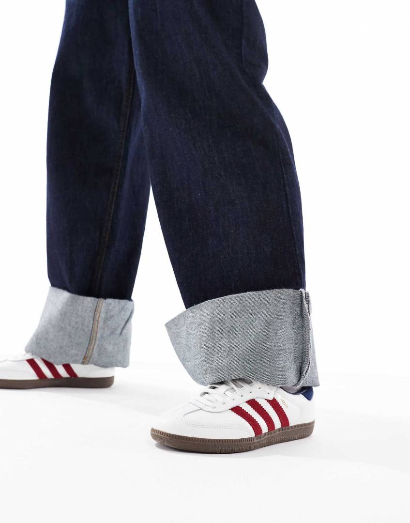 Adiddas Samba Victory Red Blue Night Indigo Men Leather Quality