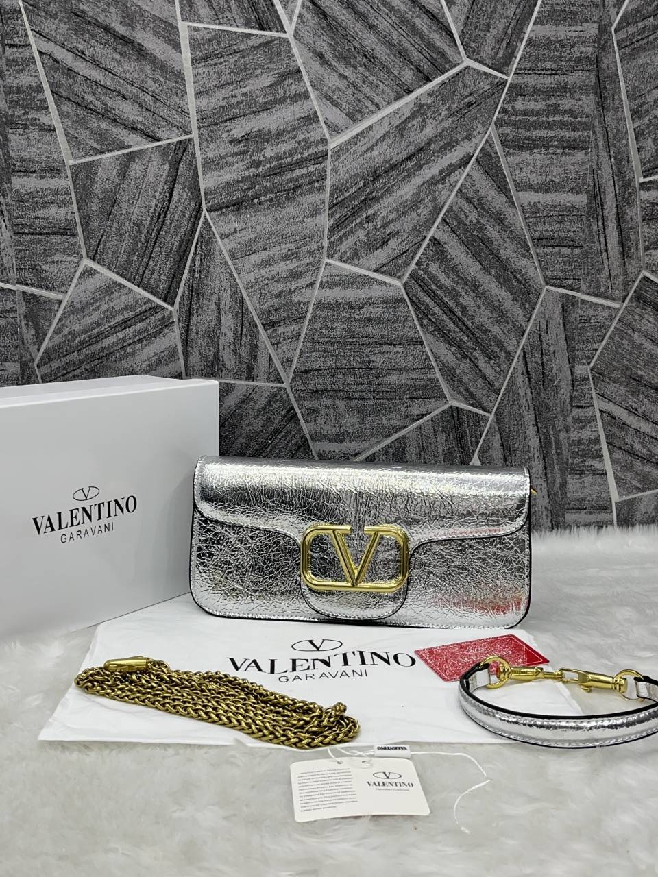 Valentyno_V_Logo_Long_Shoulder_Bag_Clutch_With_Original_Packing