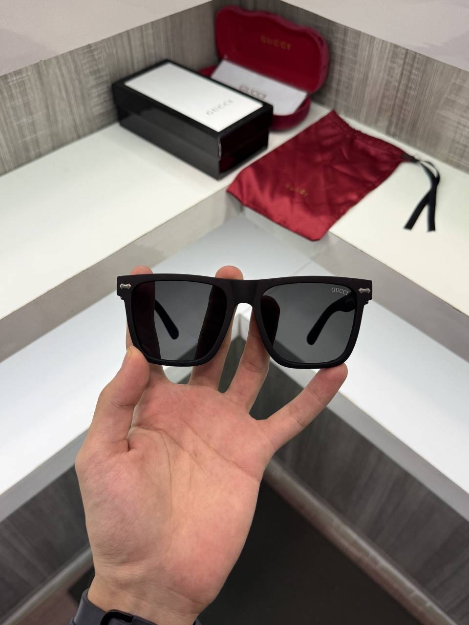 Guchi 1390 Premium sunglass (Matt Black)