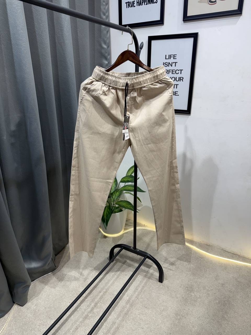 Zarra Summer imported linen trouser beige
