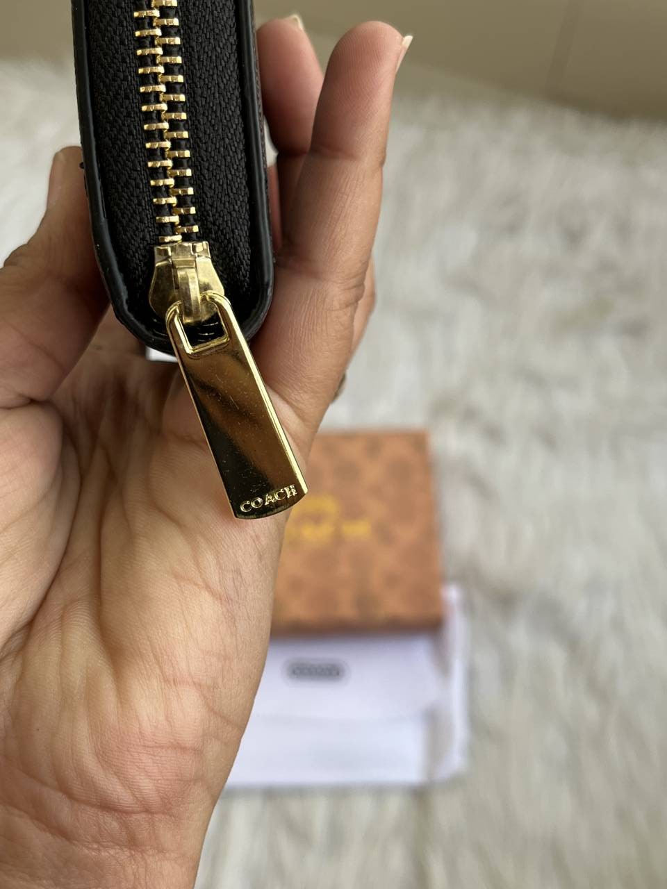 Coatchh 115 Black Zippy Wallet With OriginalBox DustCover Premium