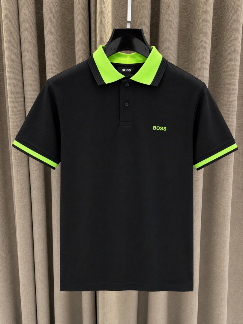 Boss Premium Polo Tshirt Black Green