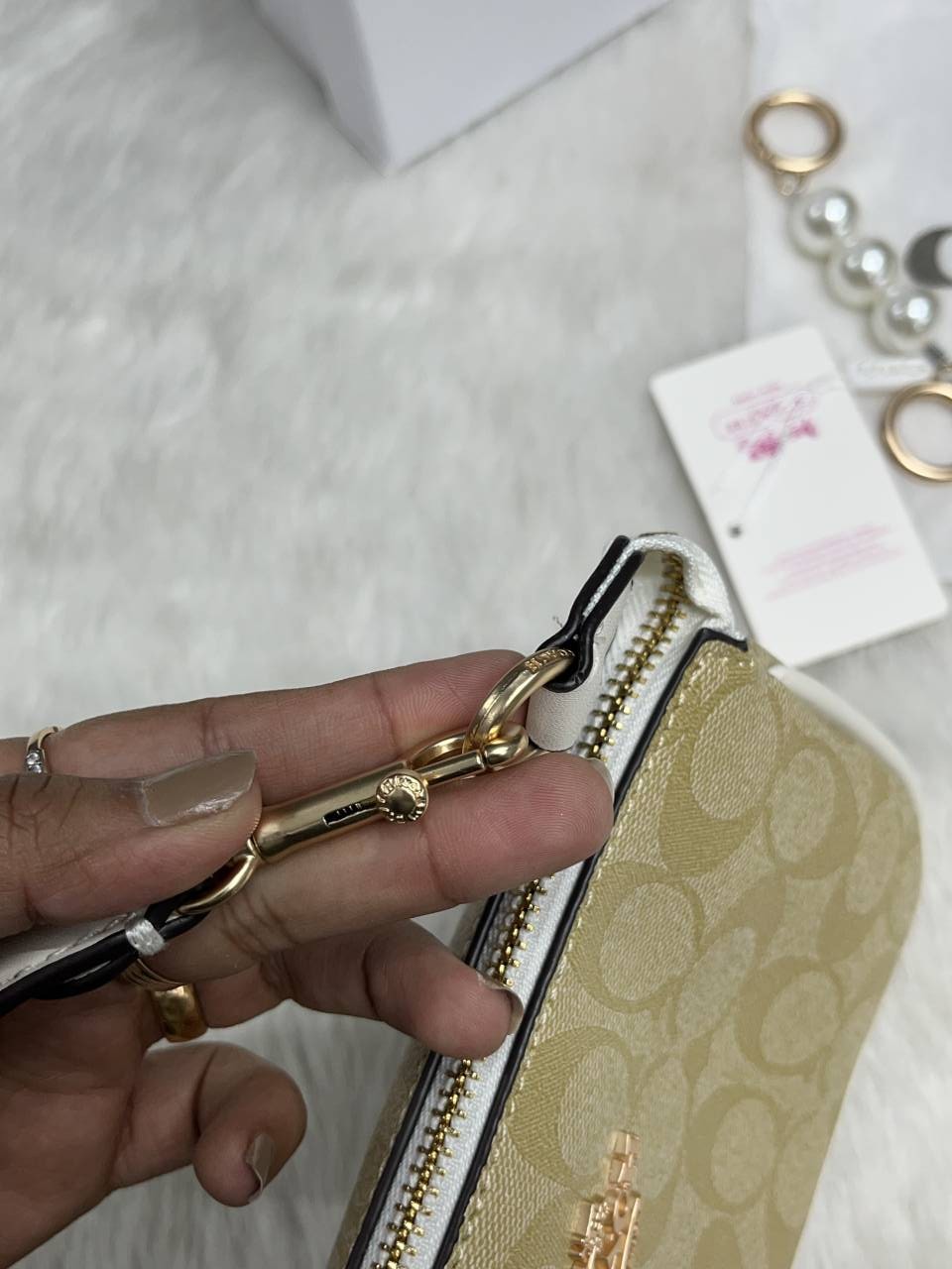 Coacch Nolita AP-White With Original Box DustCover & Pearl charm