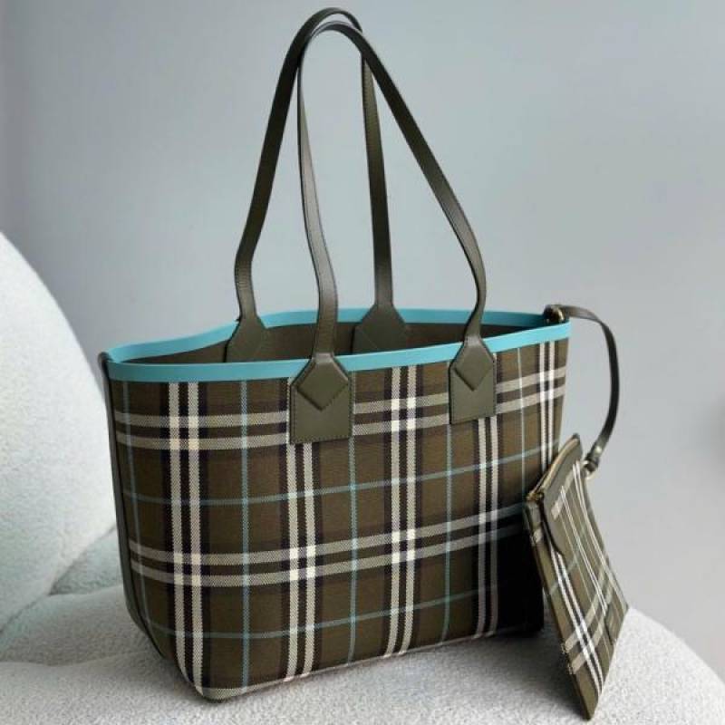 Burbberry London Tote Bag With Detachable Pouch & Dust Bag (Green - 1156)