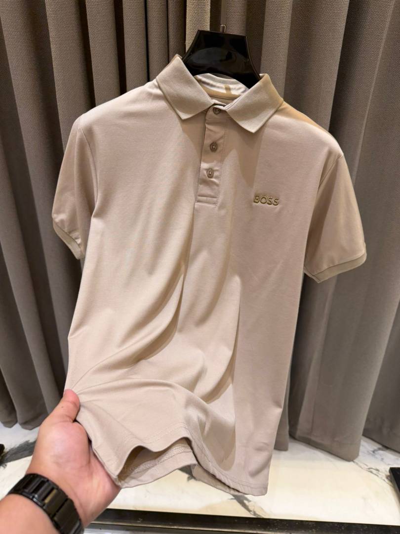 Boss Chest Logo Polo T-shirt Coffee