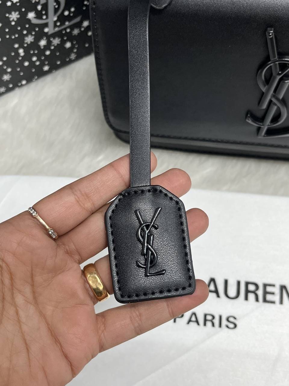 Ysl Sunset All Black Matte Shoulder Bag With Original Box & Dust Cover