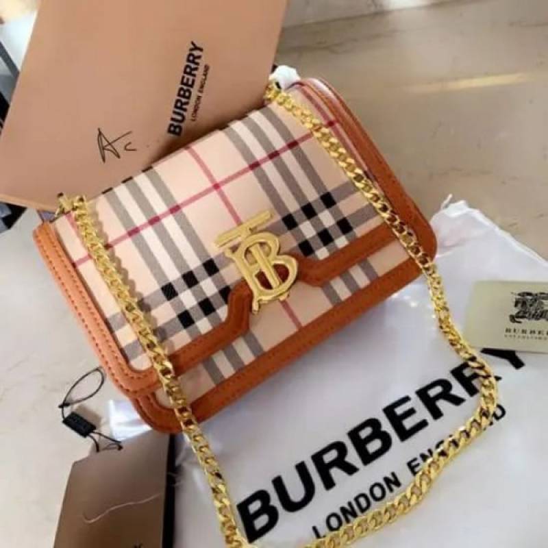 Burbberry TB Monogram Quilted Shoulder Bag With OG Box & Dust Bag (Cheks - 348)