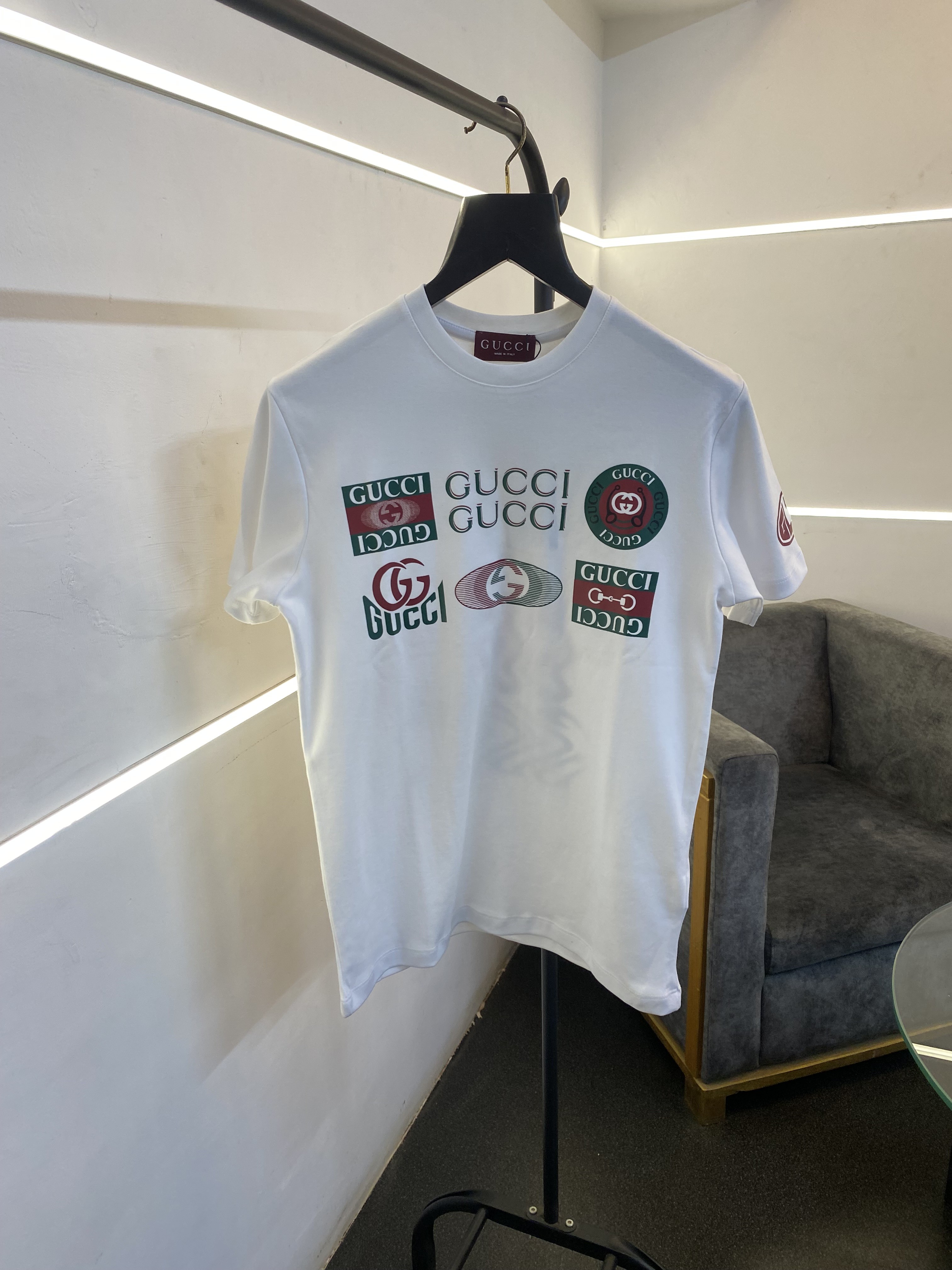Gucci Round neck front and back print imported tshirt white sale