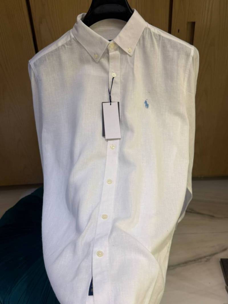 RALPx-H L-xAUREN P-OLO IMPORTED STORE ARTICLE SHIRT linen fabric