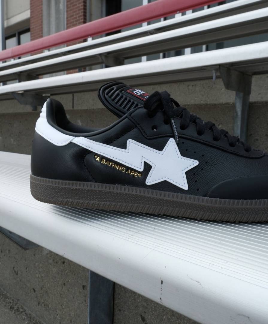 ADIDDAS SAMBA BAPE BLACK WHITE BLACK SNEAKER