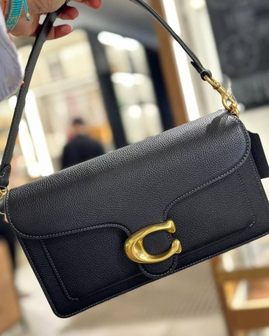 Coaach Tabby 26 Exclusive Quality Shoulder Bag With OG Box & Dust Bag & 2 Belts (Black - 1203)