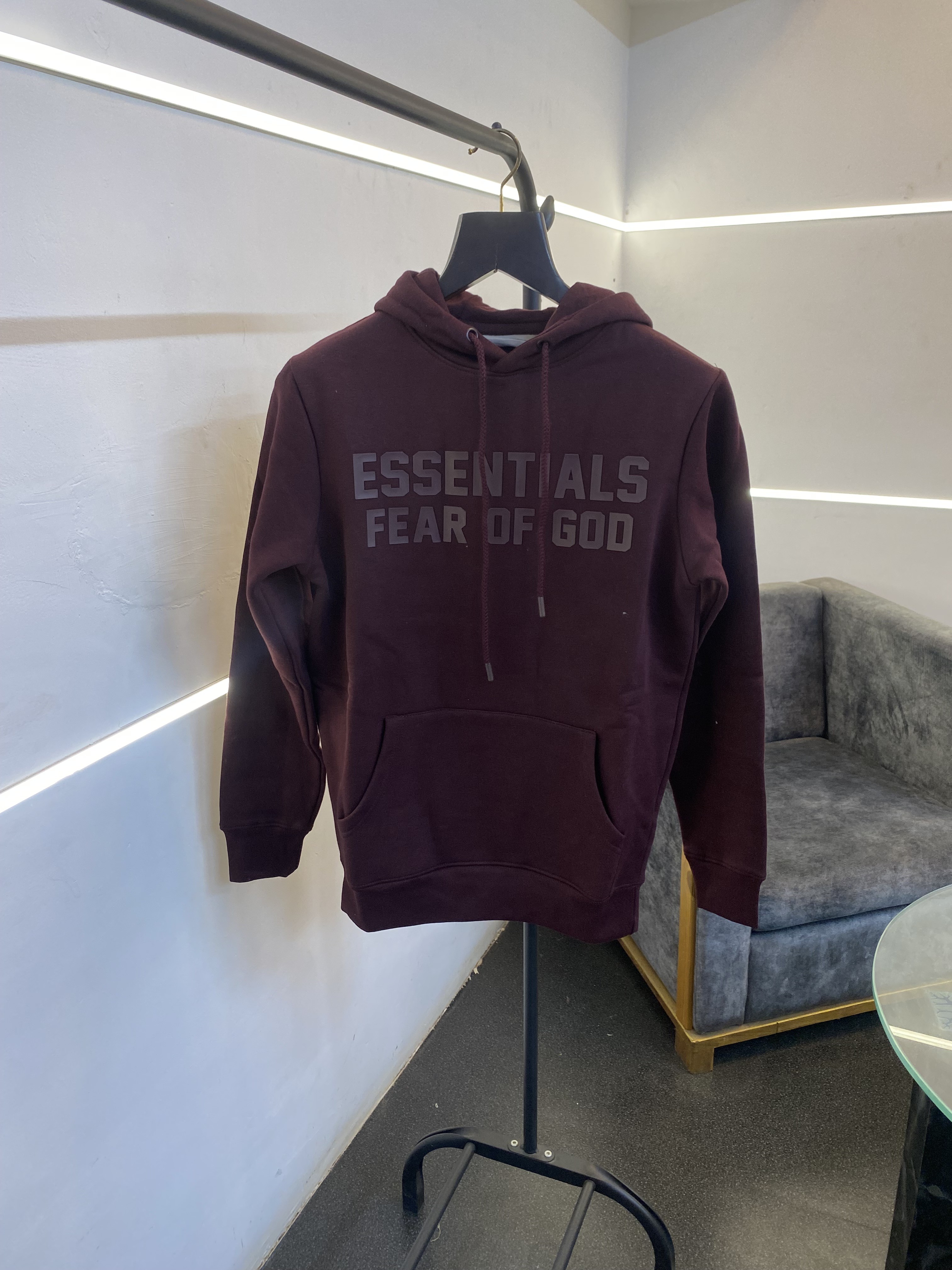 Essentials fear of god imported hoodie maroon